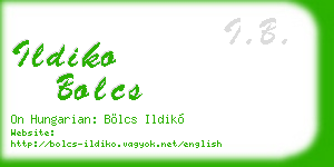 ildiko bolcs business card